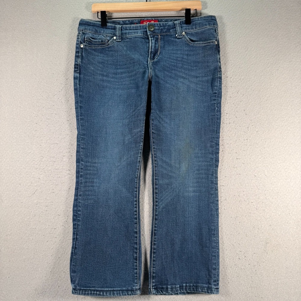 Seven7 Bootcut Jeans Womens 12P Blue‎ Medium Wash Mid Rise Denim Comfort Stretch